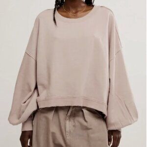 Free People Trish Sweatshirt in Cashmere Color, Size XL, NWT